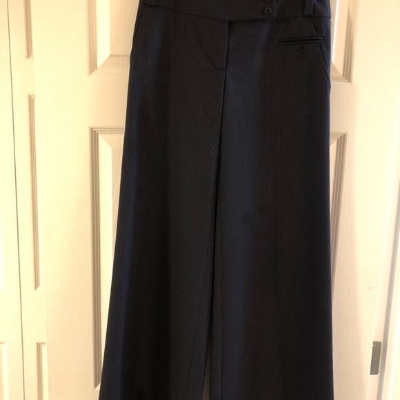 BCBG MaxAzria Navy shadow striped trouser size 0 - Picture 4 of 12